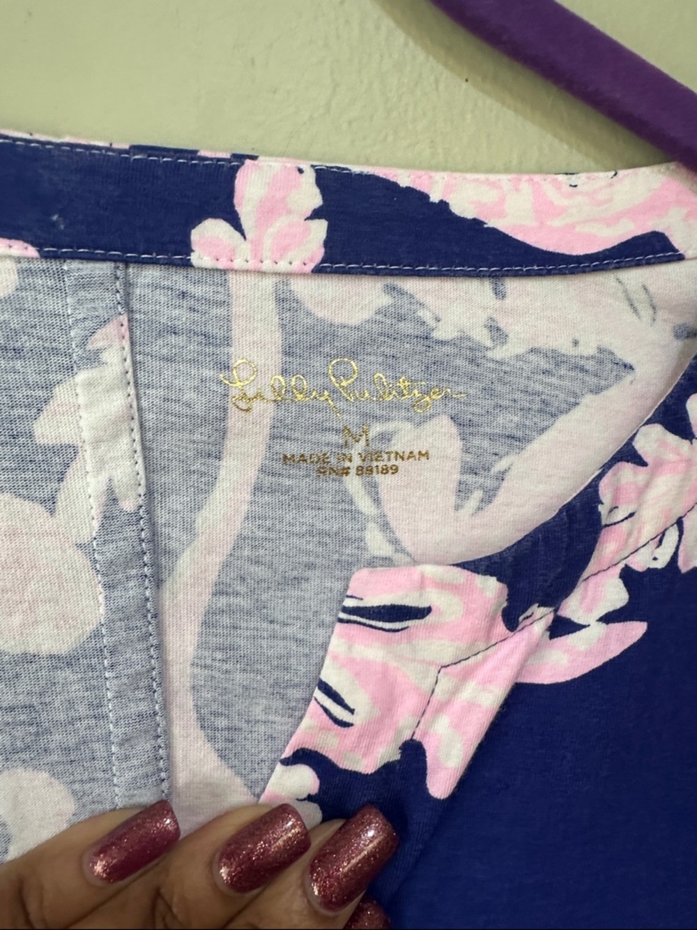 🌸Lilly Pulitzer Navy and Light Pink Floral V-Neck Dress - Picture 5 of 7
